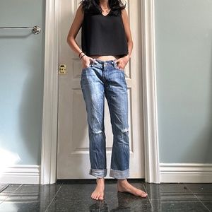 Low Rise Distressed Mavi Jeans